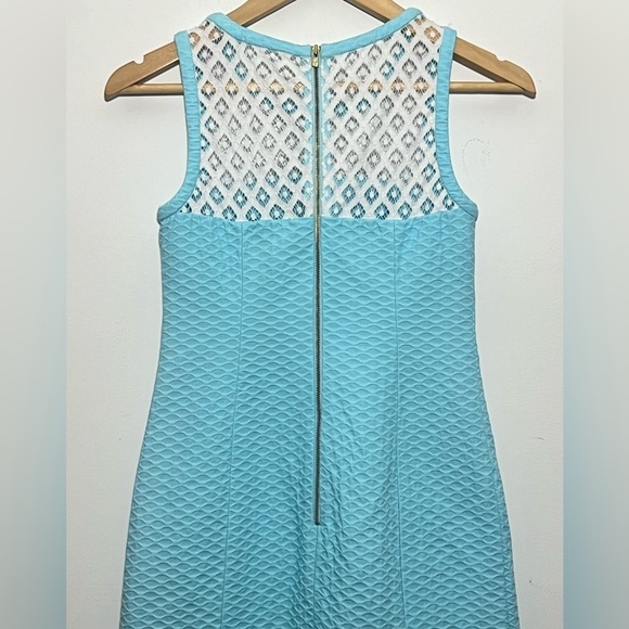 Lily PULITZER Shift Dress Women’s size XS Blue with Lace Trim Wedding Guest - Picture 6 of 12
